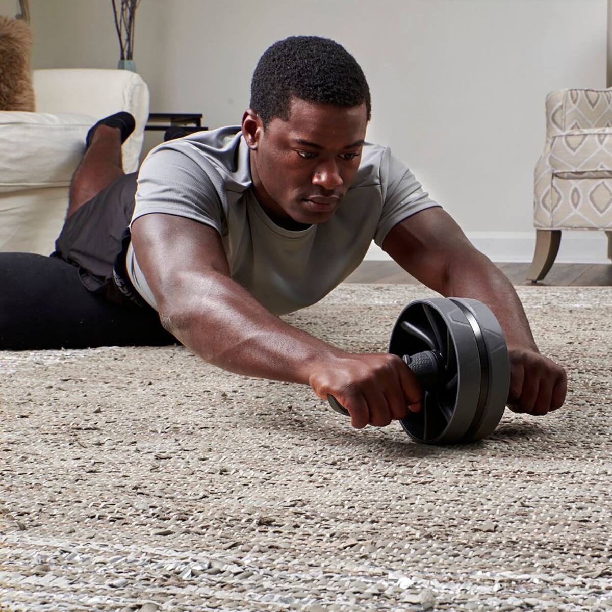 Alt View 1. Harbinger - Harbinger Ab Carver Sport Wheel Fitness Trainer - Black - Black.