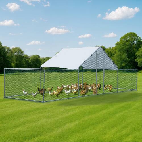 Alt View 7. Winado - 22 x 6.5FT Metal Walk In Chicken Coop Run Cage Rabbit Hutch, Hen House Enclosure for Garden.