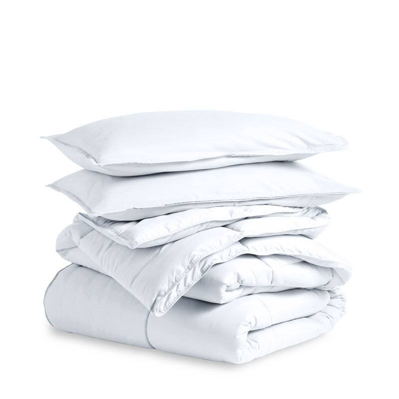 Angle. Hivvago - Full size Super Soft Microfiber Down Alternative Comforter Set White - White.