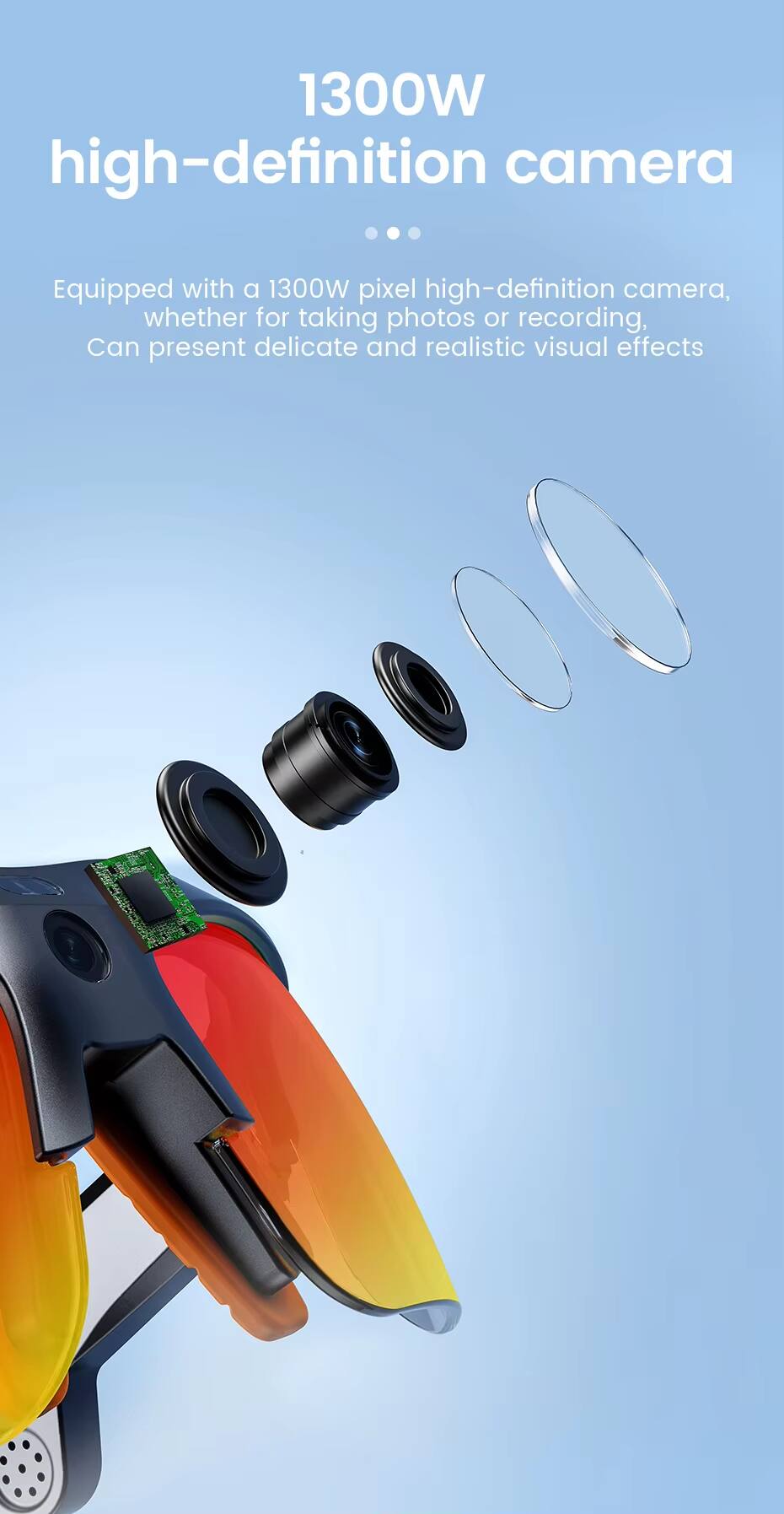 1300W high-definition camera

Equipped with a 1300W pixel high-definition camera, whether for taking photos or recording, can present delicate and realistic visual effects