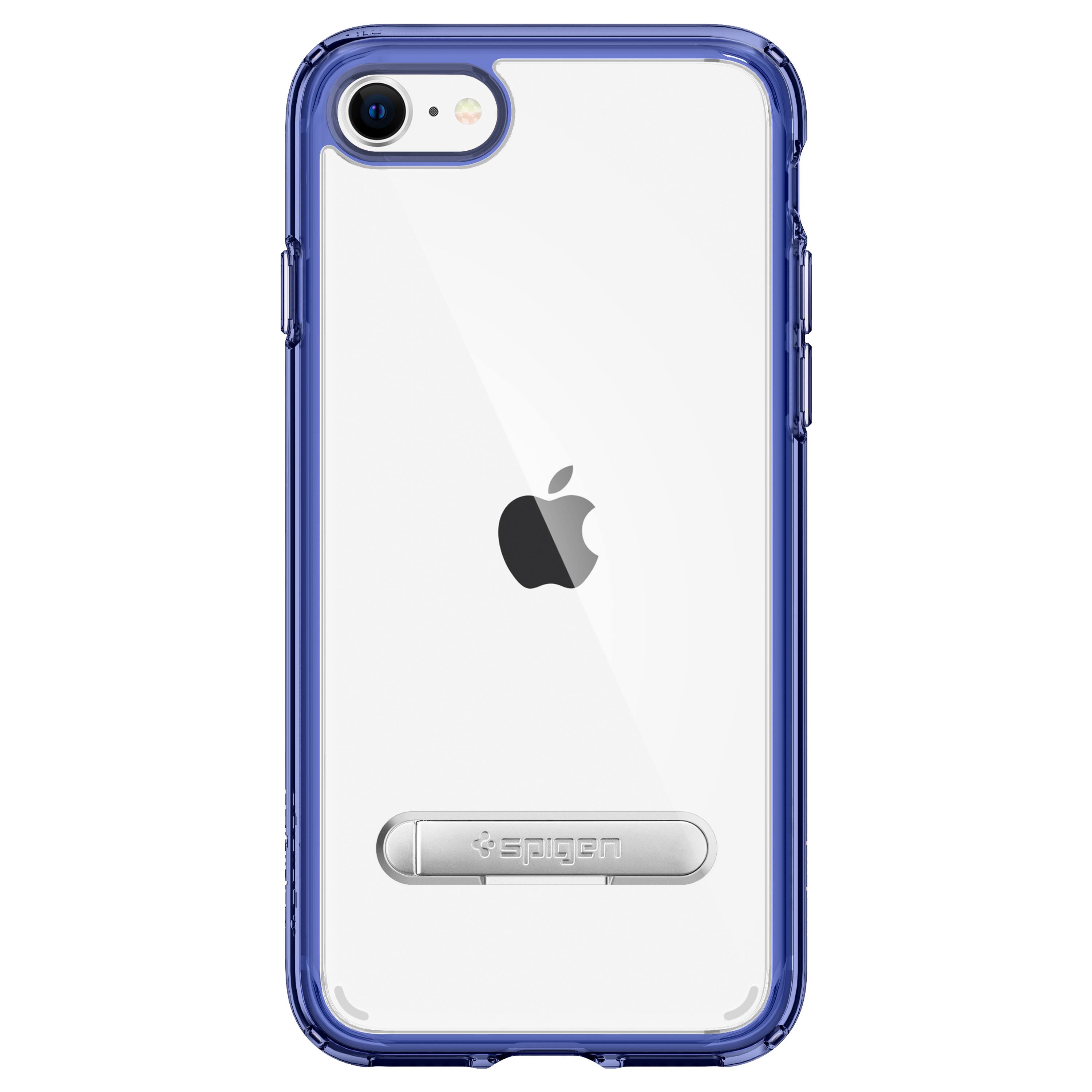 Front. Spigen - Crystal Hybrid S Hard Shell Case for Apple iPhone 7, 8 and SE (3rd Generation) - Blue.