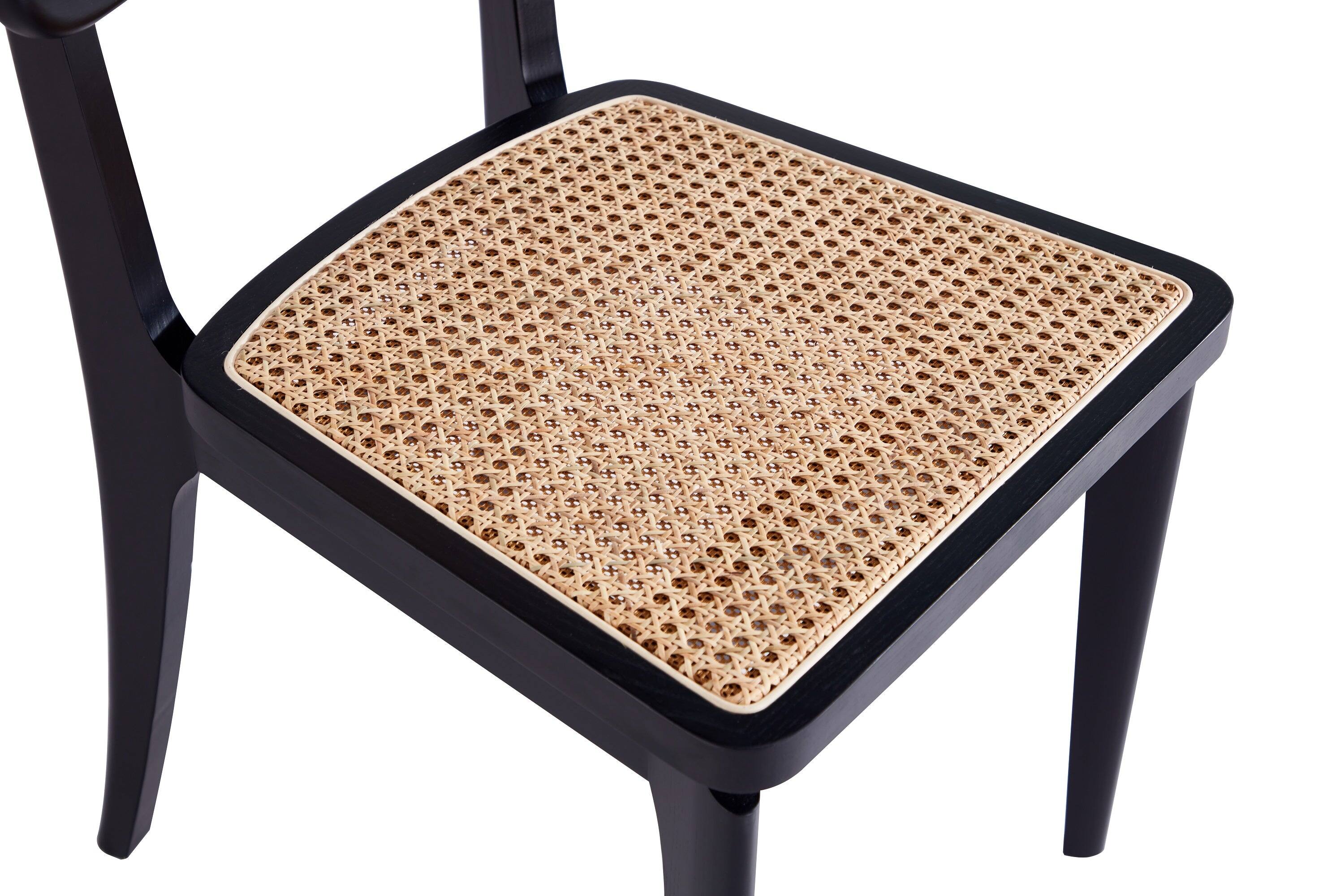 Alt View 4. Manhattan Comfort - Giverny Industry Chic Wood Dining Chair - Set of 2 - Black and Natural.