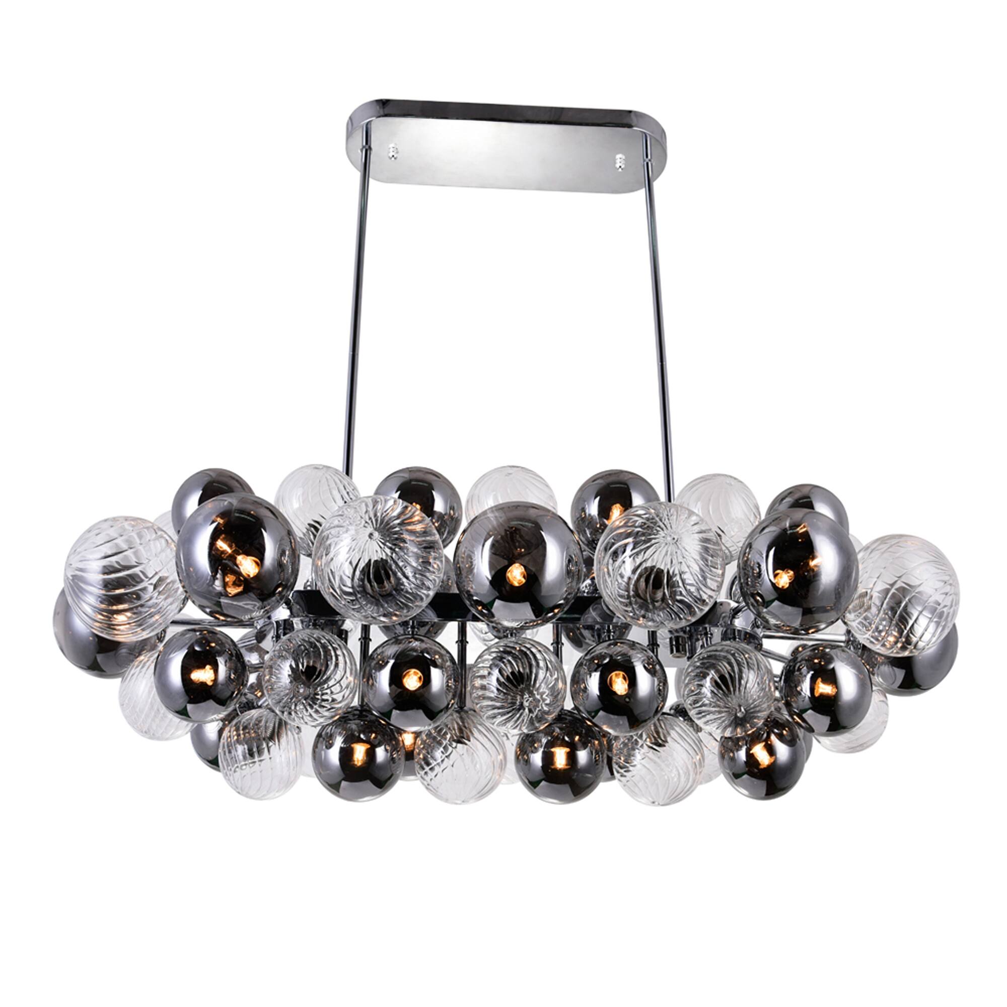 Left. CWI Lighting - Pallocino 27 Light Island/Pool Table Chandelier With Chrome Finish - Chrome.