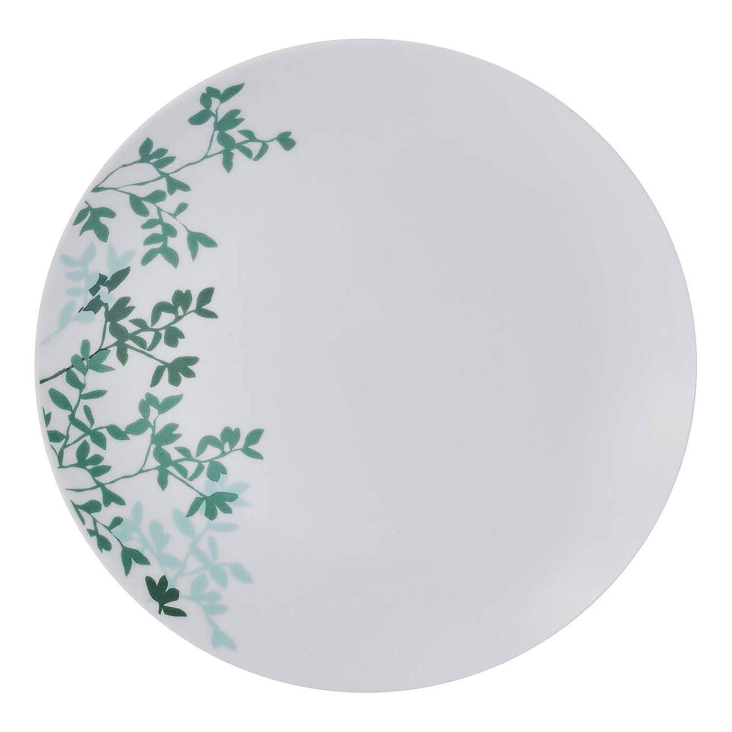 Alt View 1. Studio Nova - 12-Piece Porcelain Dinnerware Set Moonlit Leaves Pattern - Gray with Designs.