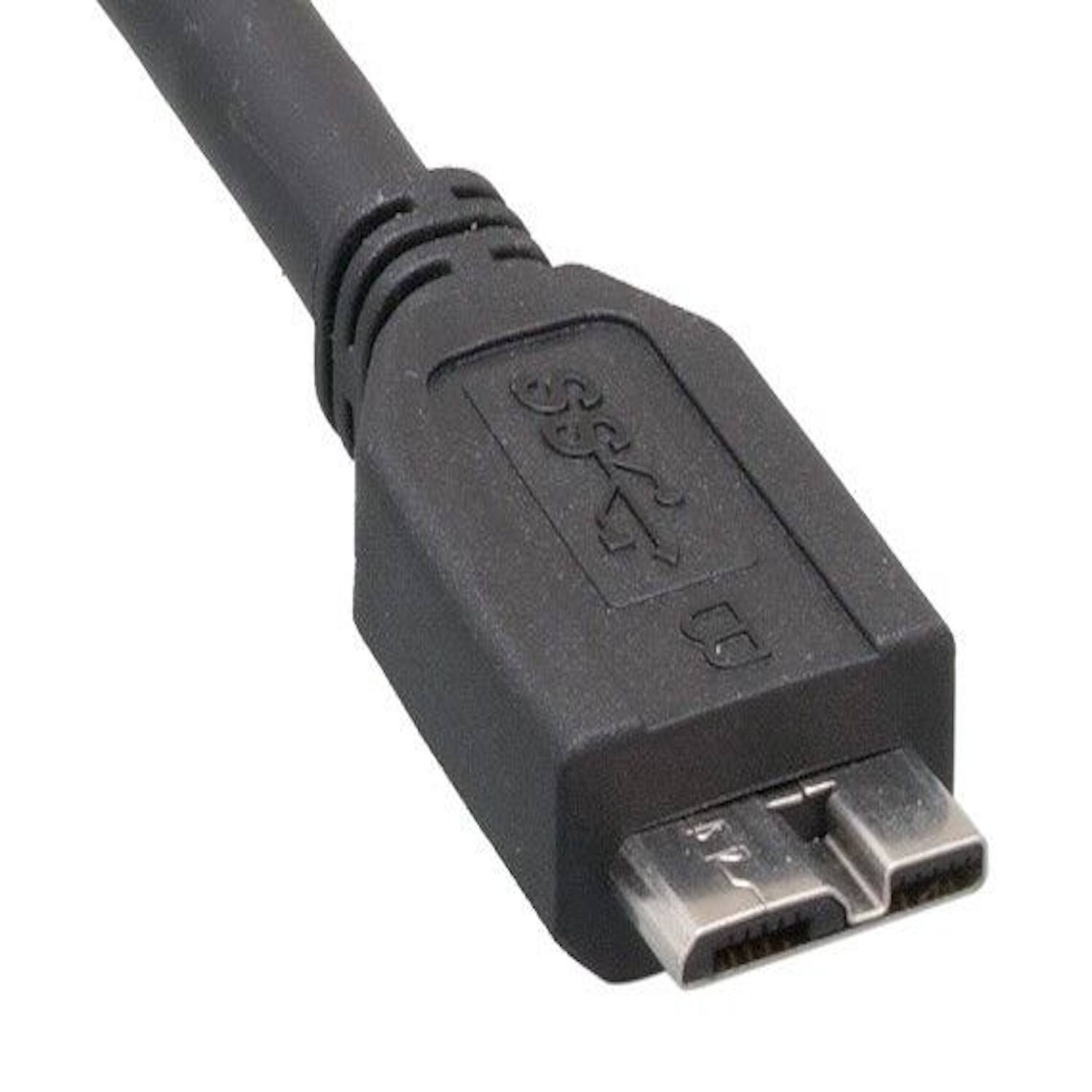 Left. Sanoxy - 10ft USB 3.0 A Male to Micro B Male Cable - Black.