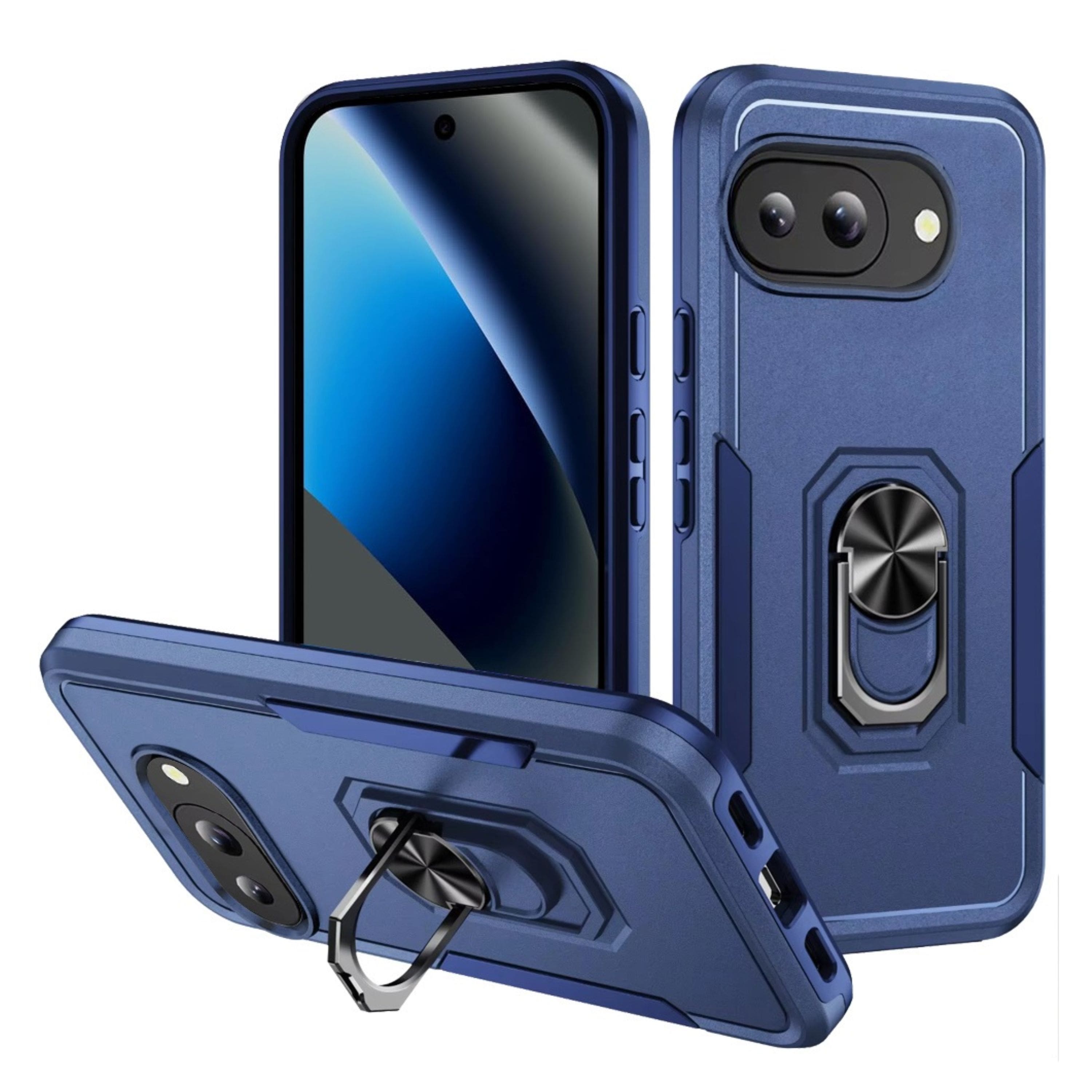 Kitcheniva - Fused Rugged Phone Case With Metal Ring Stand Tempered Glass For Google Pixel 10a - Dark Blue price history on PriceWatchPro