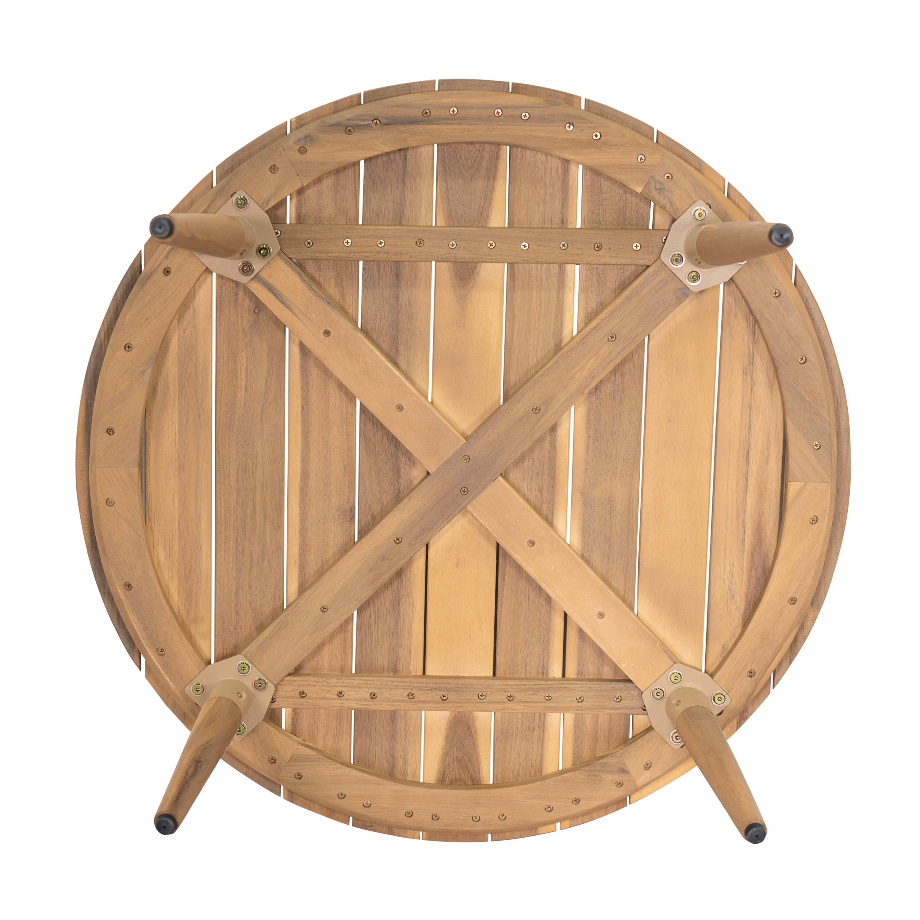Alt View 1. Mondawe - 4 Piece Outdoor Patio Acacia Wood Chat Set with Cushion - Beige+Black.