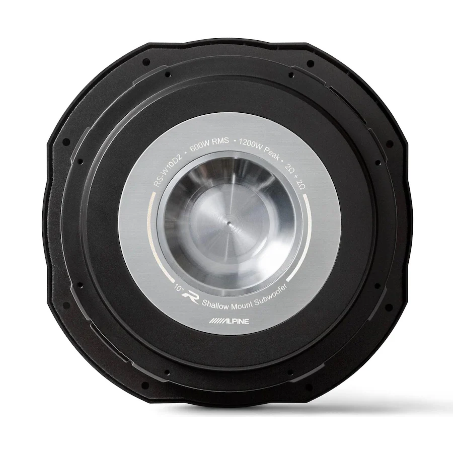 Type R Shallow Mount Alpine RS W10D2 10 inch R Series Shallow Subwoofer with Dual 2 Ohm ...