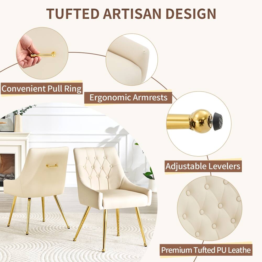 TUFTED ARTISAN DESIGN

- Convenient Pull Ring
- Ergonomic Armrests
- Adjustable Levelers
- Premium Tufted PU Leather
