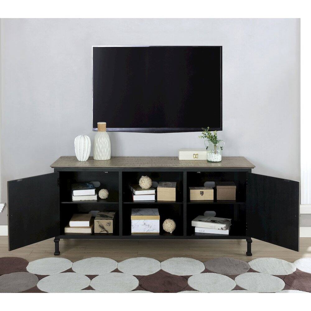 Alt View 4. Furniture of America - Ronda Industrial Wood TV Stand - Gray.