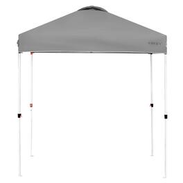 Costway - 6x6 FT Pop Up Canopy Tent Camping Sun Shelter W/ Roller Bag - Gray