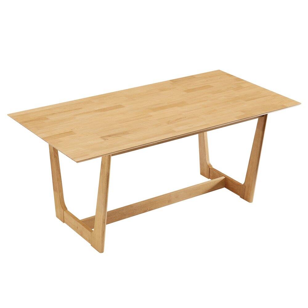 Alt View 4. Modway - Solara 71" Rectangle Wood Dining Table - Brown.