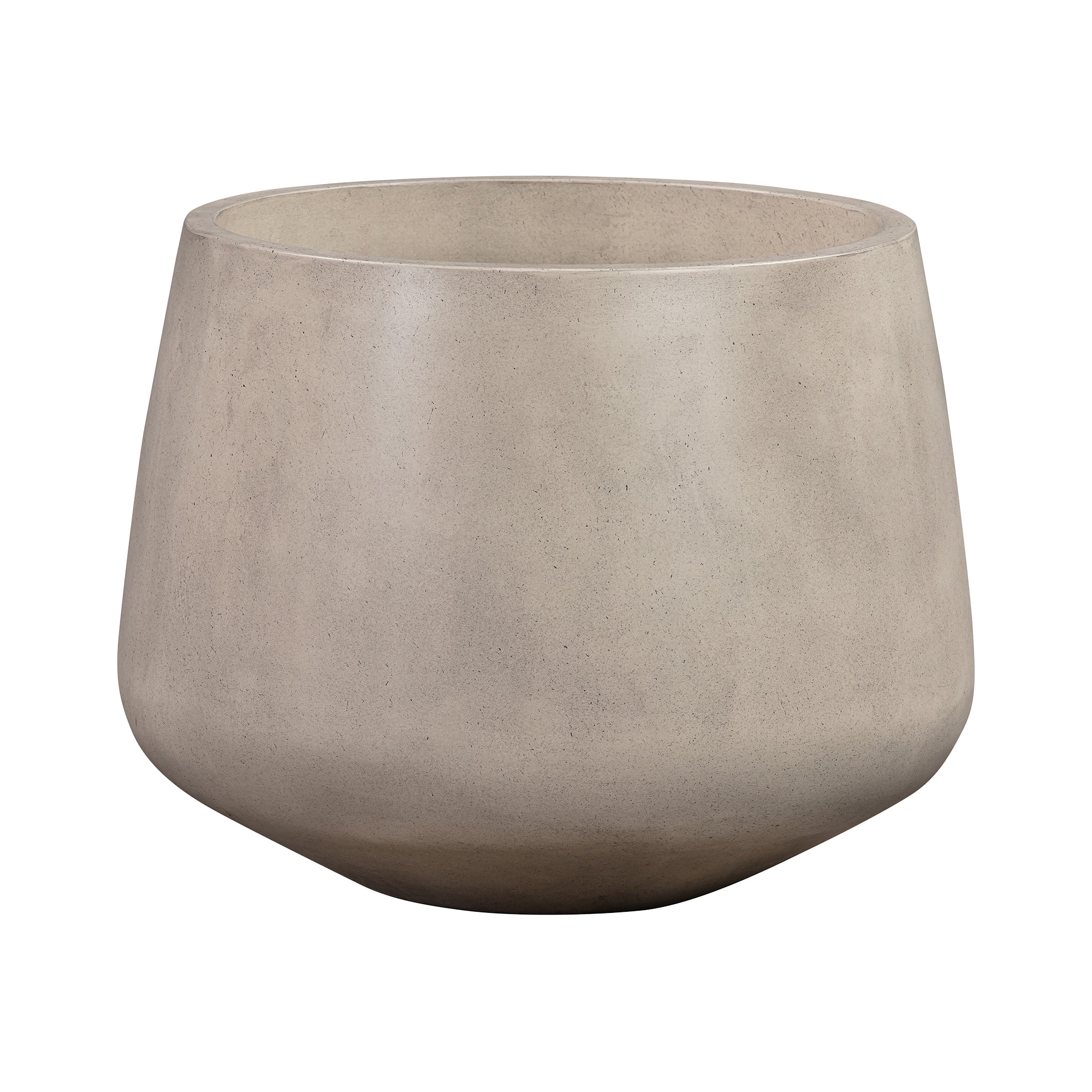Tenleaf - Medium Round Lightweight White Concrete Indoor or Outdoor Planter White