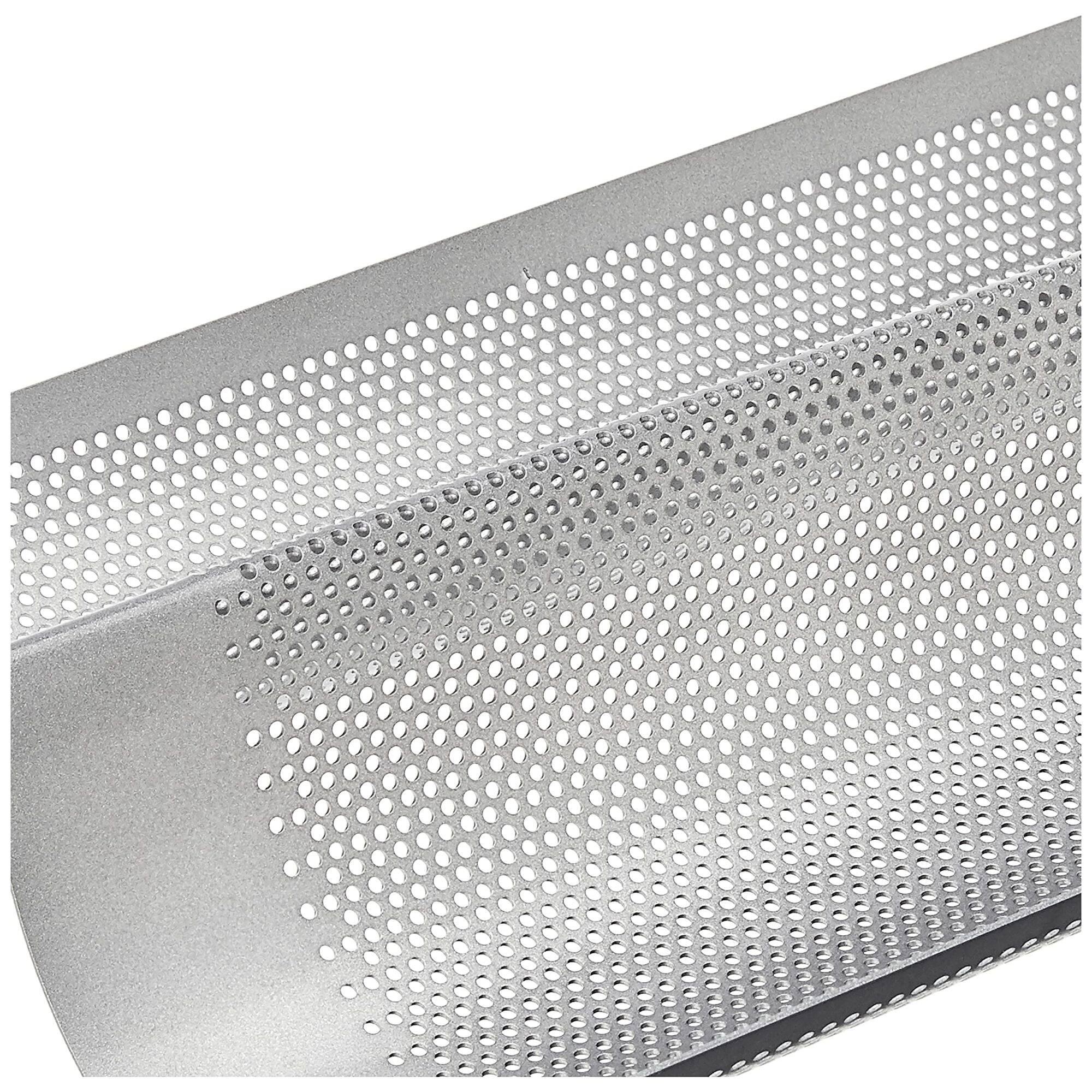 Left. Chicago Metallic - Chicago Metallic Perforated French Bread Pan - Set Of 2 - Gray.