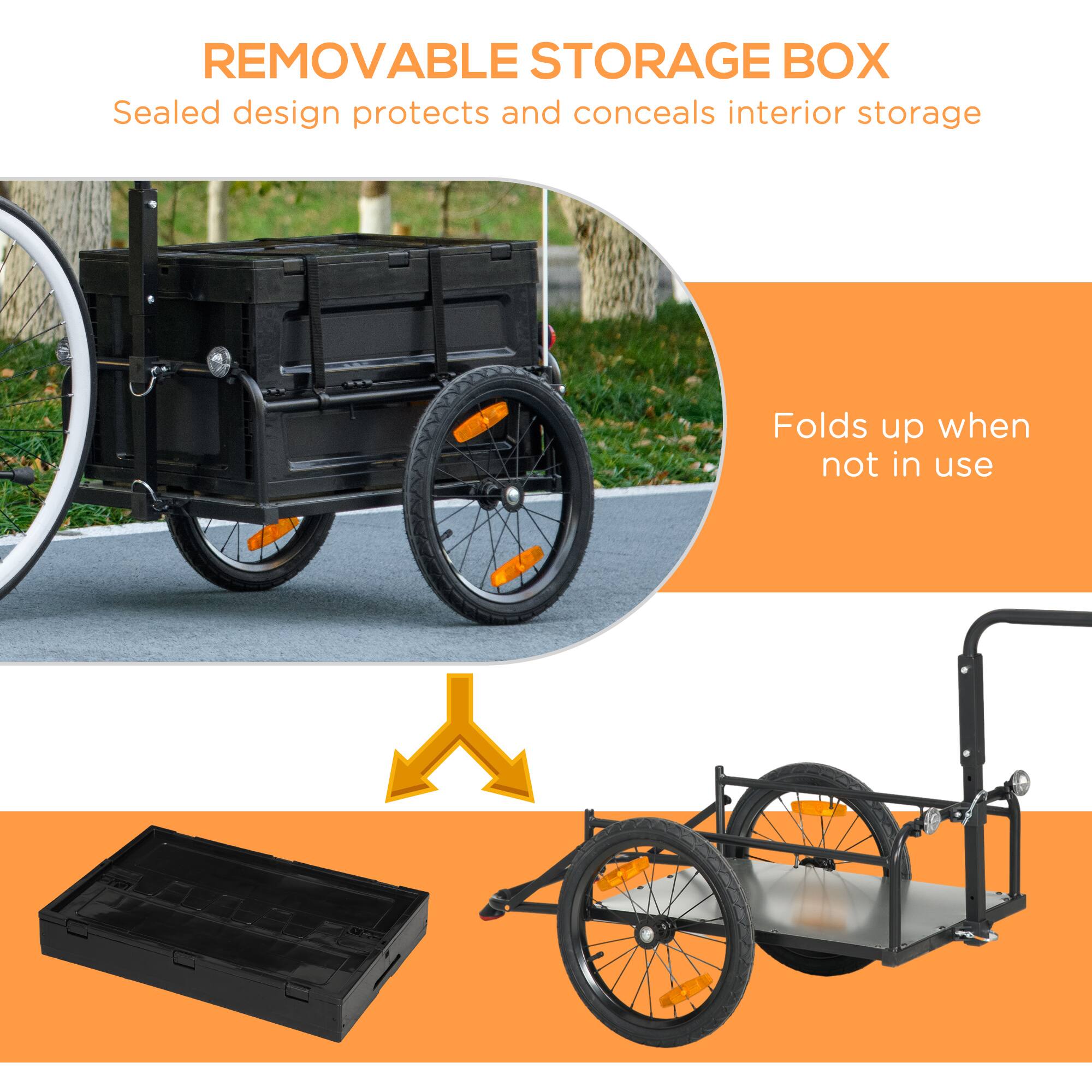 REMOVABLE STORAGE BOX  
Sealed design protects and conceals interior storage  
Folds up when not in use