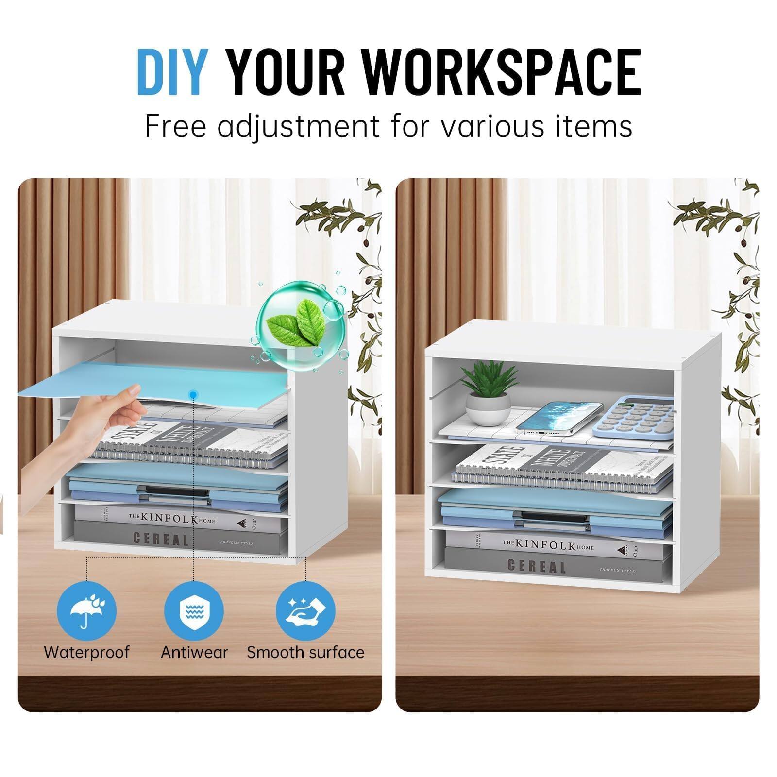 DIY YOUR WORKSPACE  
Free adjustment for various items  

Waterproof  
Antiwear  
Smooth surface  

THE KINFOLK HOME  
CEREAL