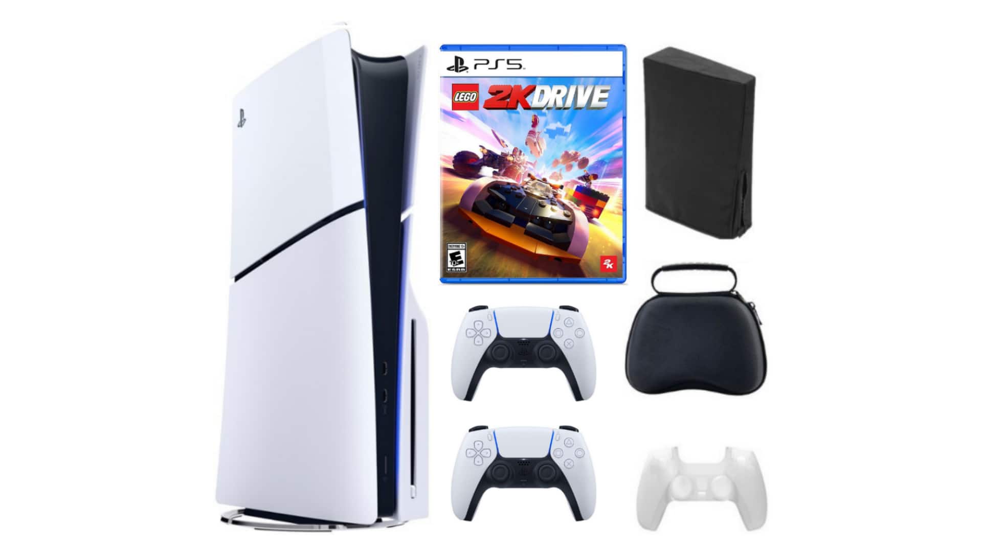 Playstation 5 Slim + Lego 2K Drive Bundle with Extra Controller, Accessories - PlayStation 5
