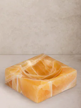 GAURI KOHLI - Marigold Onyx Bowl - Small - Shades of orange with streaks of white