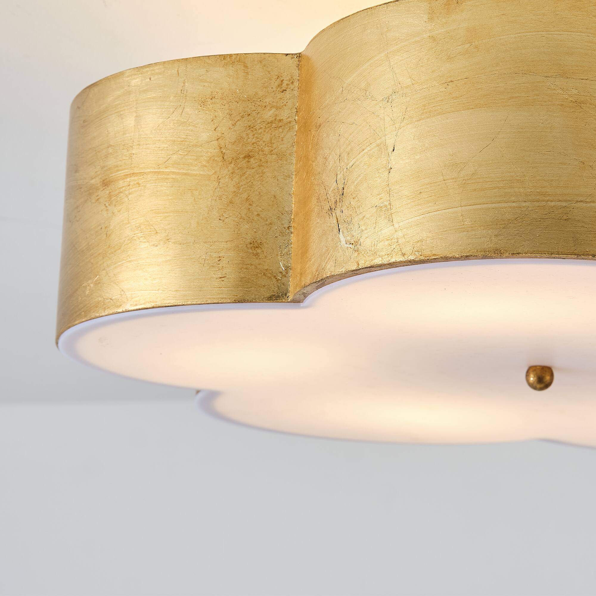 Alt View 2. Parrot Uncle - 19 in. 5-Light Large Flower Vintage Gold Metal Semi-Flush Mount Ceiling Light - Gold.