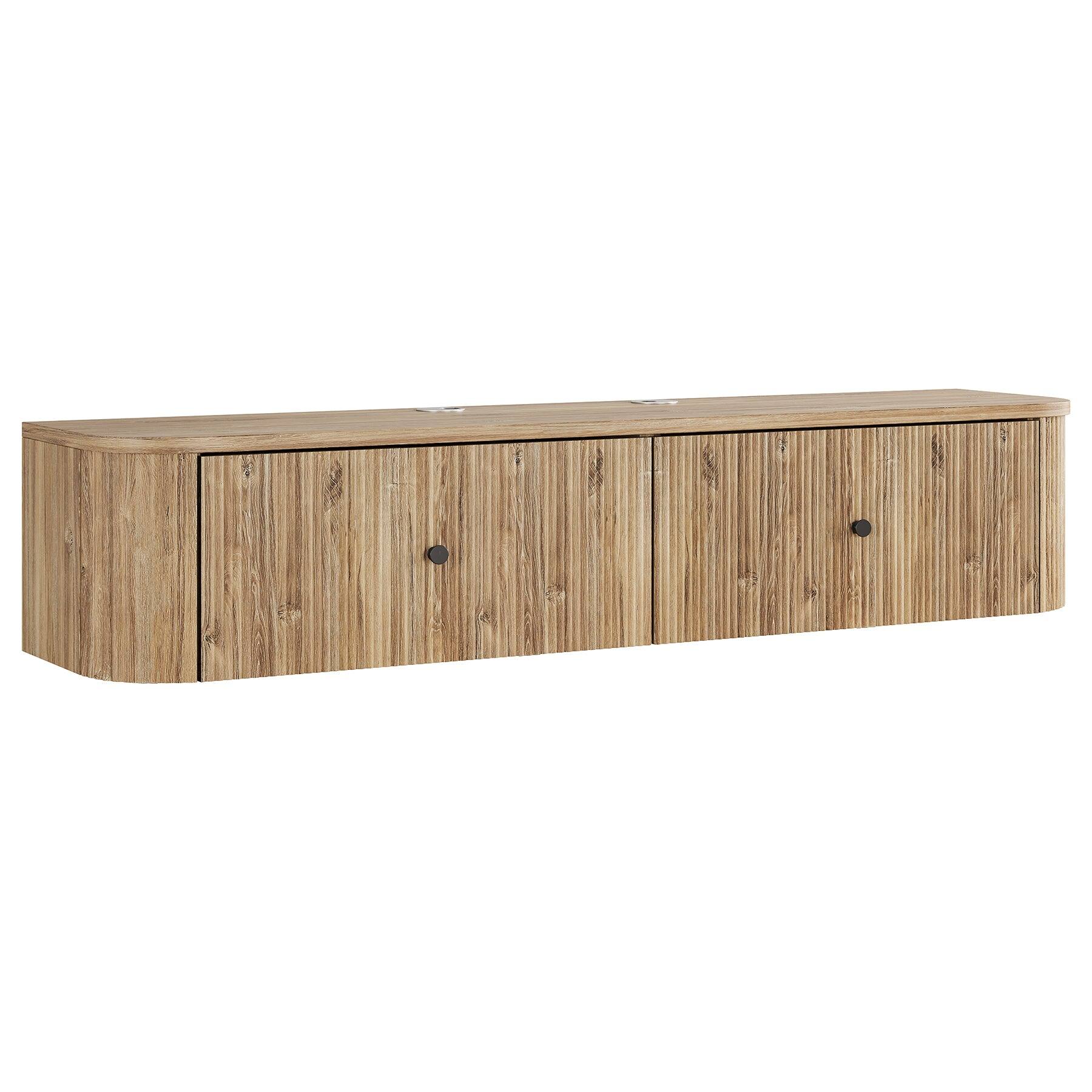 Alt View 6. Tribesigns - Office Media Console, For Media Equipment and Storage in Meeting Rooms and Reception Areas - Brown.