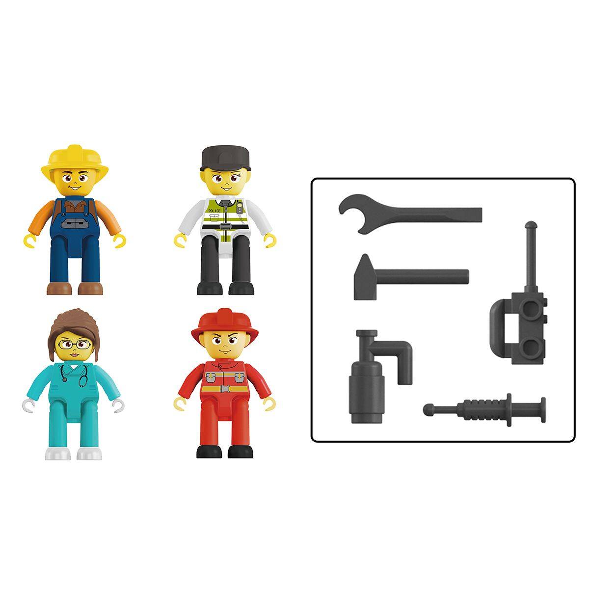 Alt View 7. PicassoTiles - PICASSO-TILES Character Action Figures for Magnetic Tiles, STEM Building Blocks Educational Toy for Kids, 4PCS - Multicolor.