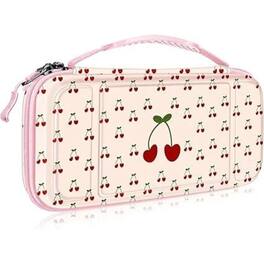 Kitcheniva - Travel Carry Case For Nintendo Switch OLED 2021 And Switch 2017 - Coquette Cherries