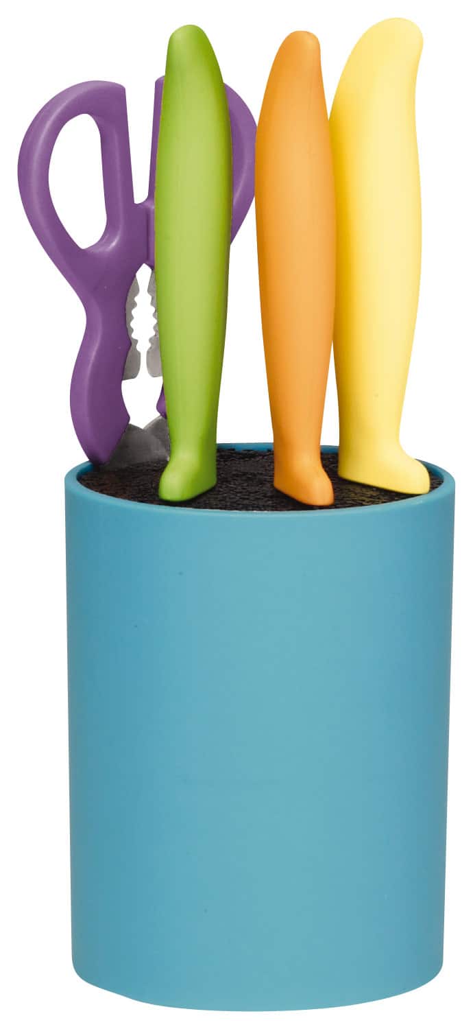 Angle. Farberware - 5-Piece Knife Set - Blue.