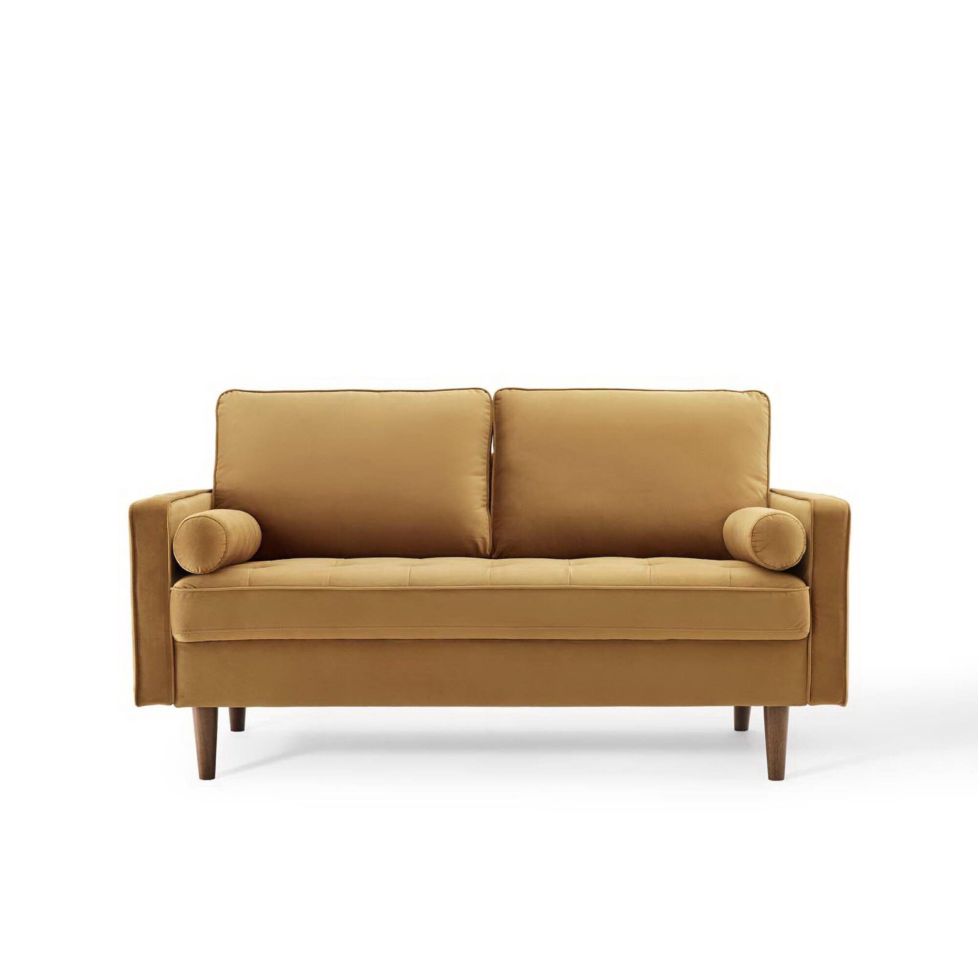 Alt View 4. Modway - Valour Performance Velvet Loveseat by Modway - Cognac.