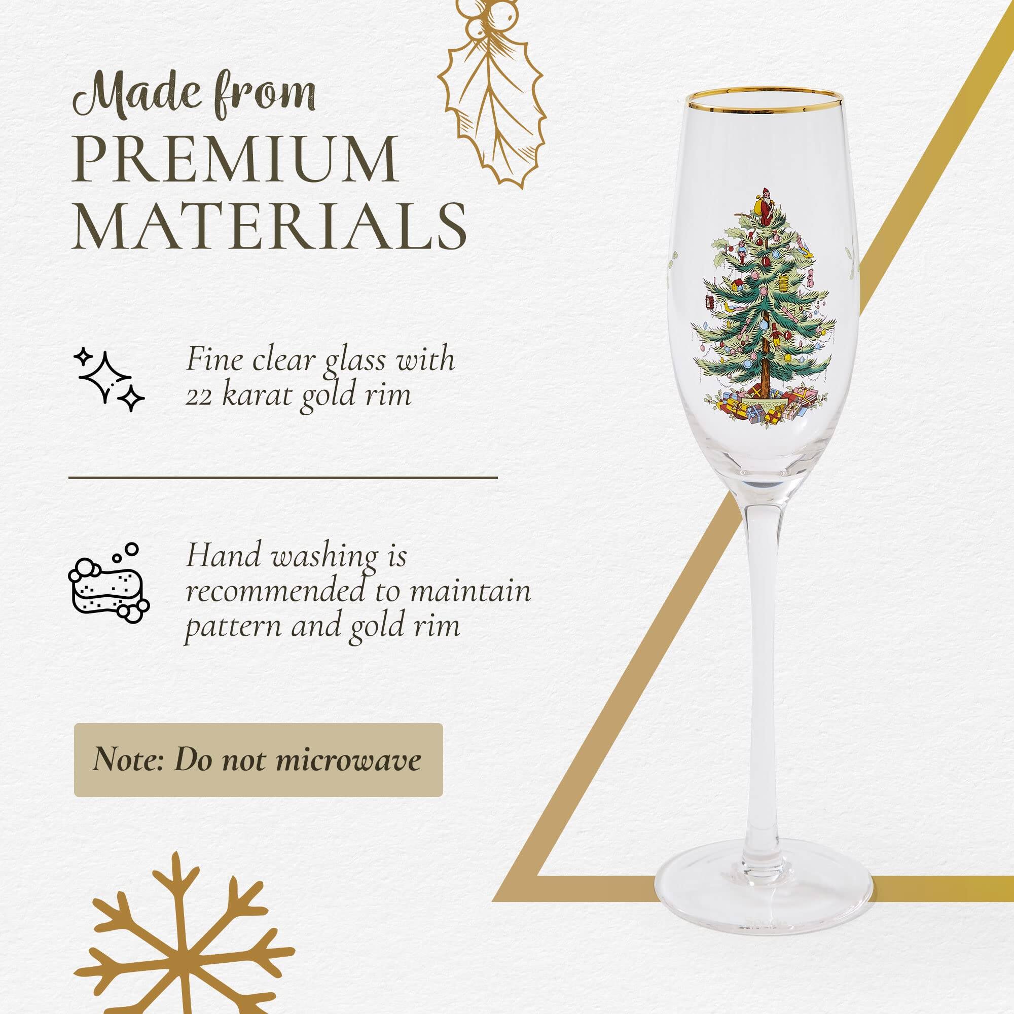 Made from PREMIUM MATERIALS

Fine clear glass with 22 karat gold rim

Hand washing is recommended to maintain pattern and gold rim

Note: Do not microwave