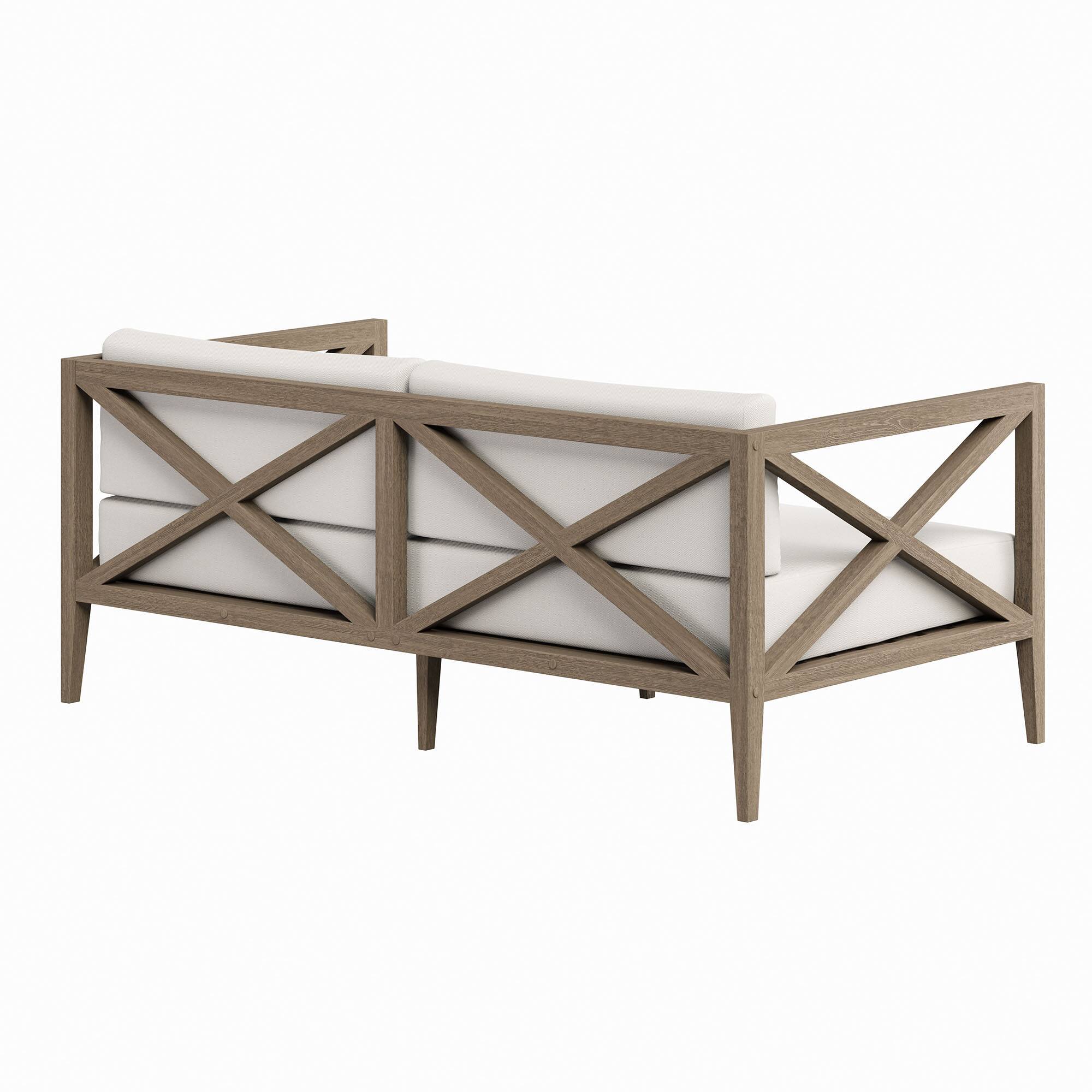 Alt View 5. Modway - Northlake Outdoor Patio Teak Loveseat by Modway - Weathered Gray White.