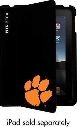 Front Standard. Tribeca - Clemson Deluxe Folio Case for Apple® iPad® 2 - Black.