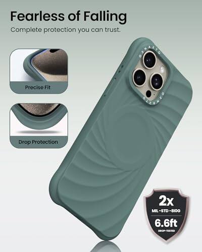 Fearless of Falling  
Complete protection you can trust.  
Precise Fit  
Drop Protection  
2x MIL-STD-810G  
6.6ft DROP-TESTED