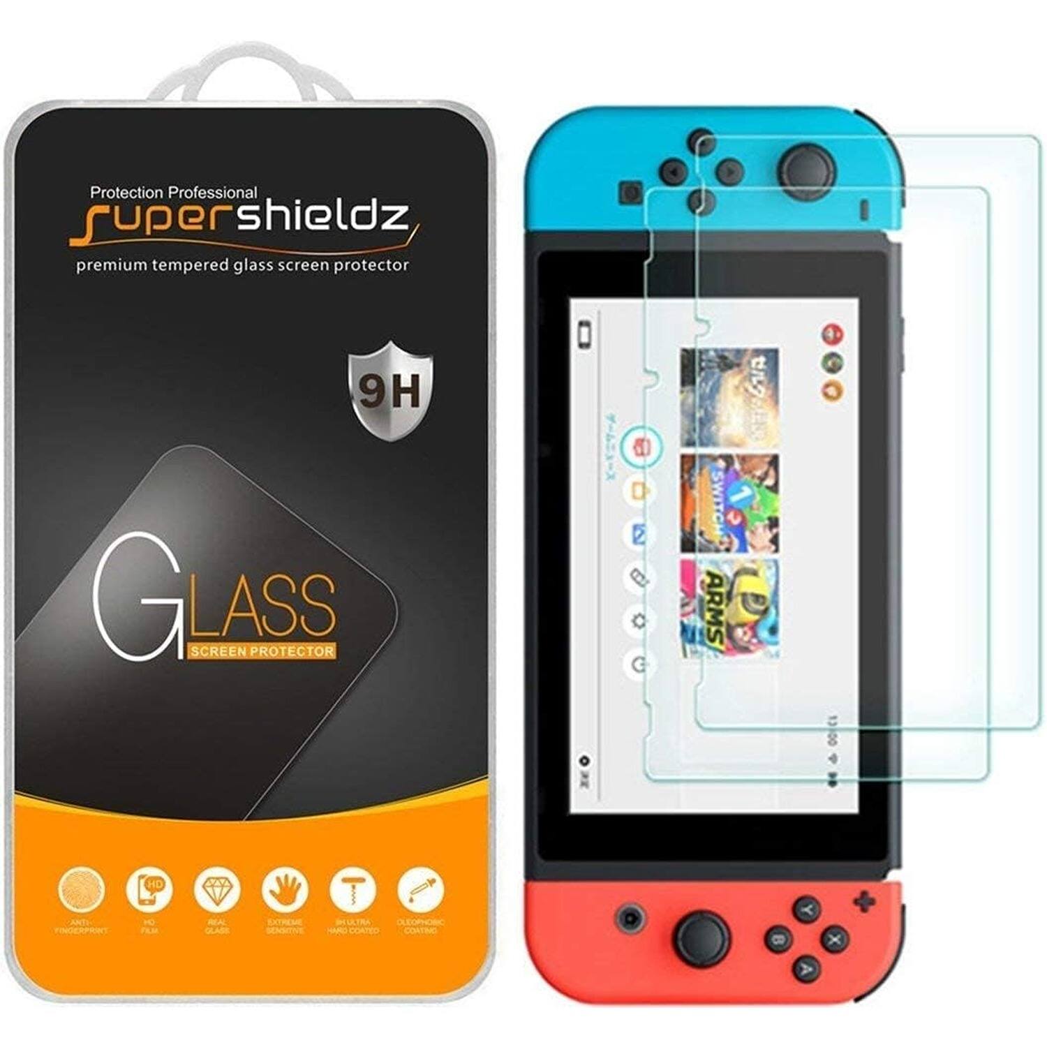 PARKER SLATER - (2 Pack) Designed for Nintendo Switch Tempered Glass Screen Protector, Anti Scratch, Bubble Free