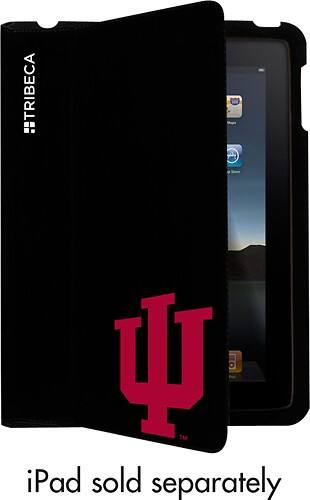 Front Standard. Tribeca - Indiana Deluxe Folio Case for Apple® iPad® 2 - Black.