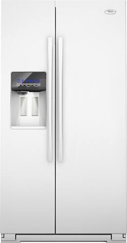 Front Standard. Whirlpool - 26.4 Cu. Ft. Side-by-Side Refrigerator with Thru-the-Door Ice and Water - White.