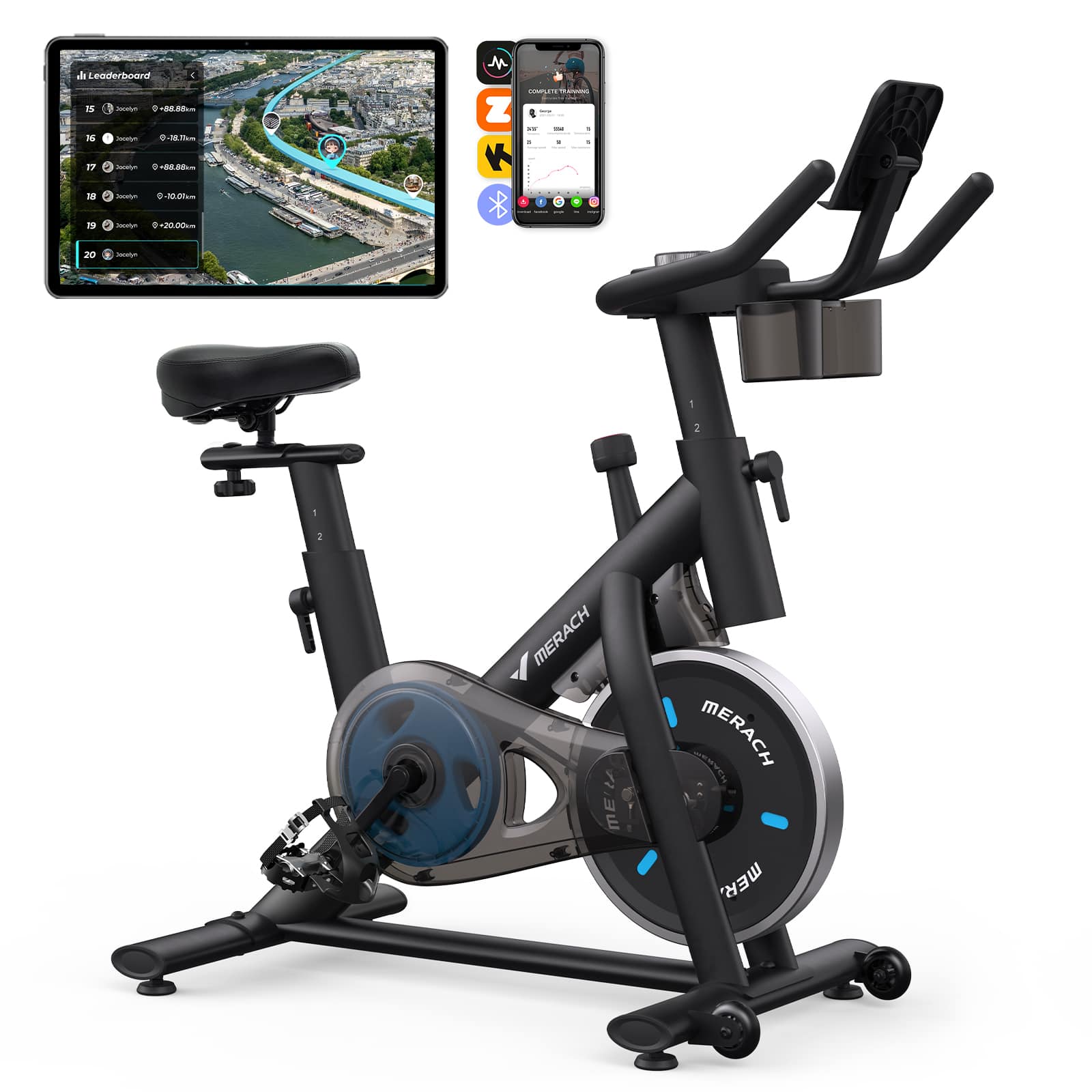 S26 Exercise Bike with New RPM Game Mode for Home Stationary Bike Enhanced Electronic, Holder Silent Belt Drive