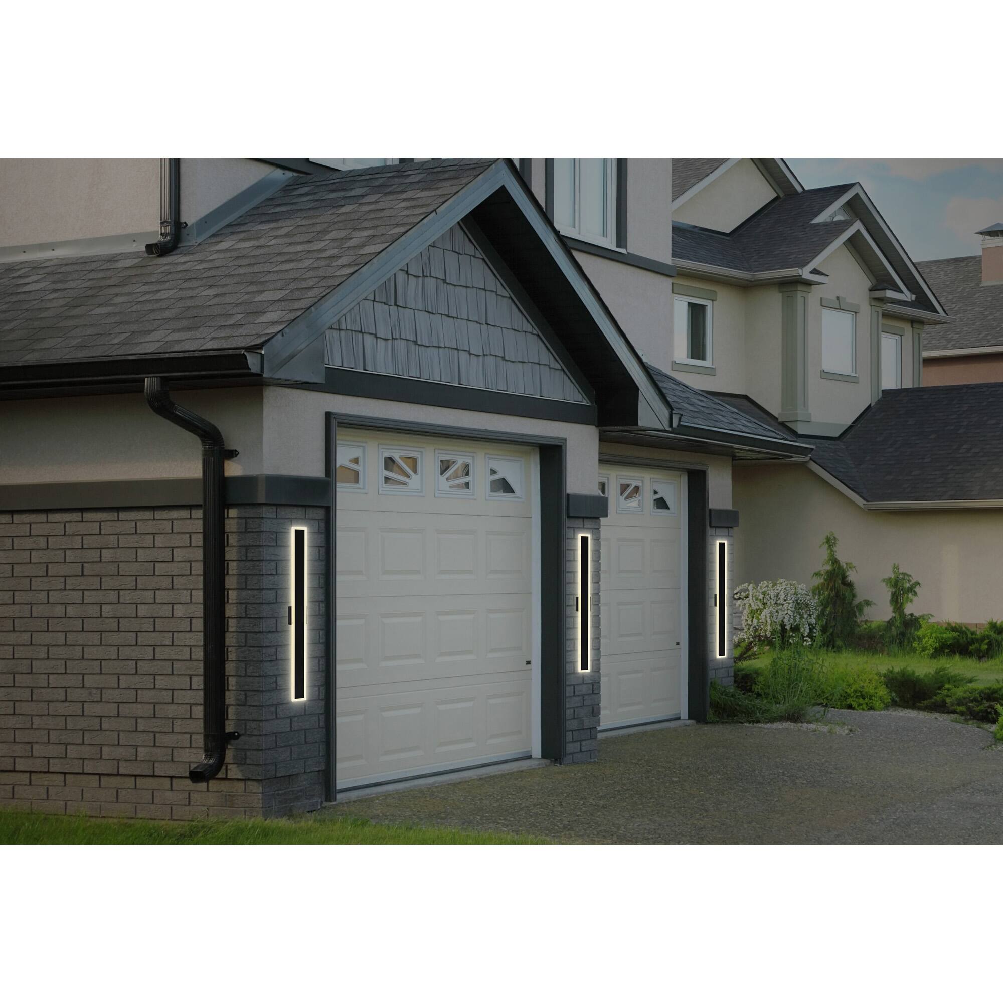 Alt View 3. CWI Lighting - Malibu LED Integrated Black Outdoor Wall Light - Black.