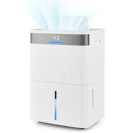 Front. Costway - Costway 96 Pints Dehumidifier for Home 5500 Sq.Ft Dehumidifier with Auto/24H Timer - White.
