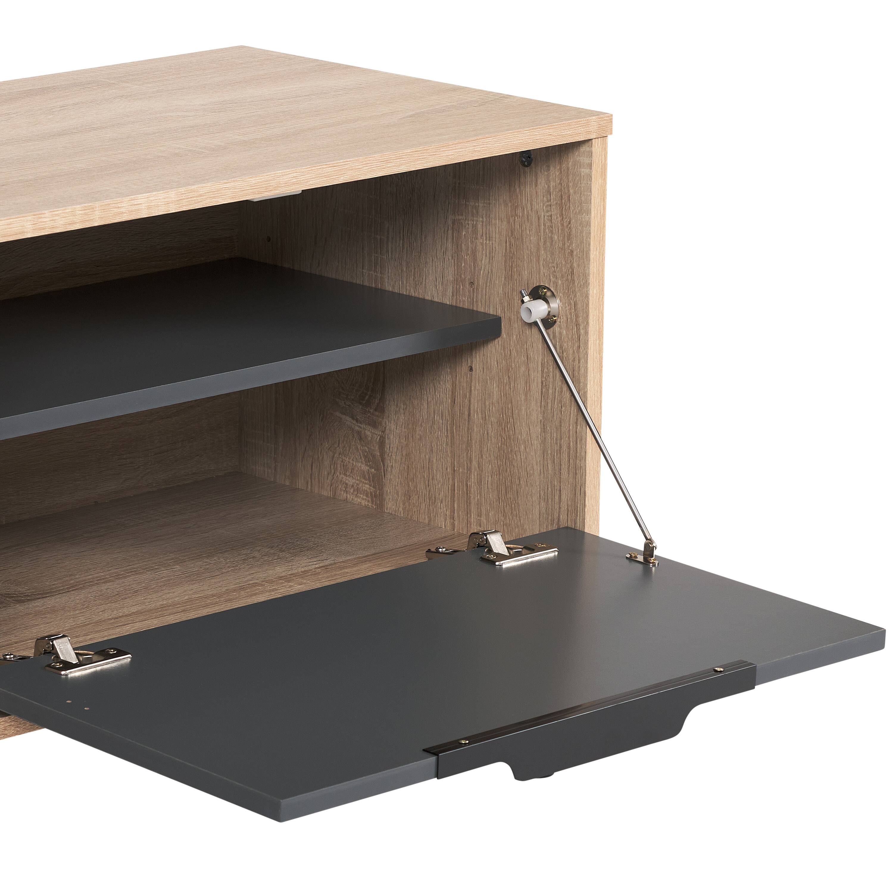 Alt View 14. CorLiving - Cole Collection TV Stand with Cabinets for Most TVs up to 85" - Light Wood.