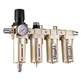 VEVOR - Air Compressor Filter Regulator, 3/4" NPT 4-Stage 5μm & 0.3μm & 0.1μm & 0.1μm Air Drying System with Micron Filters - Champagne