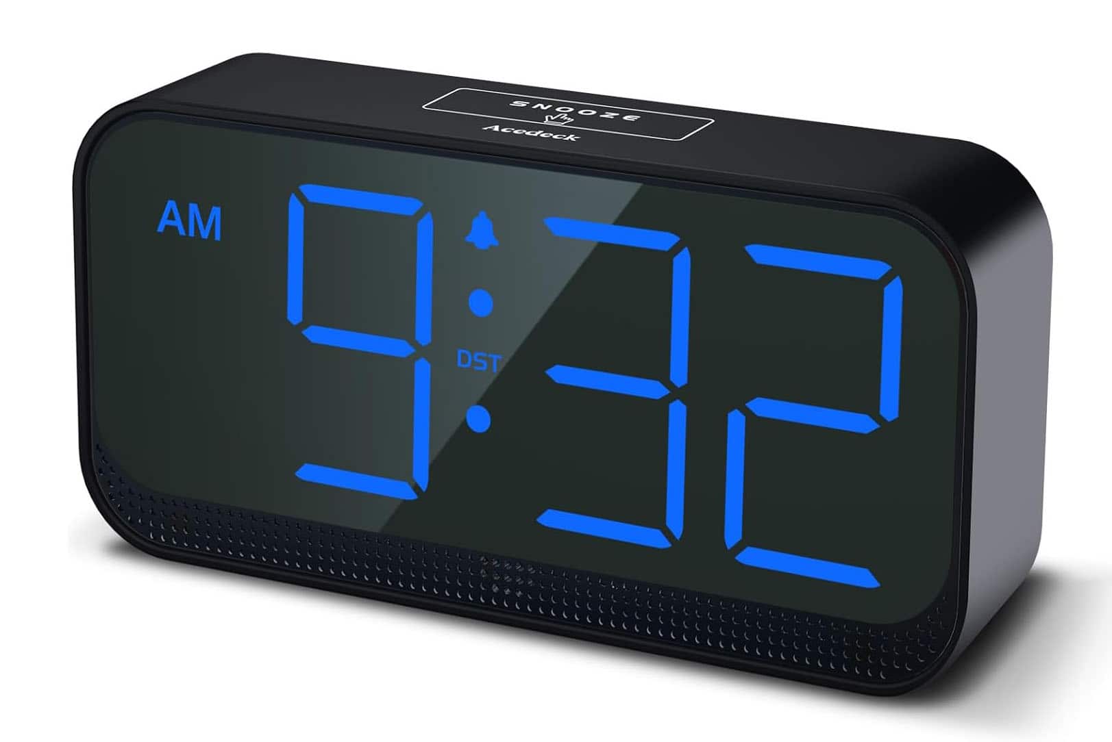 FINEAK - Battery Operated Digital Alarm Clock for Bedroom - Blue