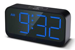 FINEAK - Battery Operated Digital Alarm Clock for Bedroom - Blue