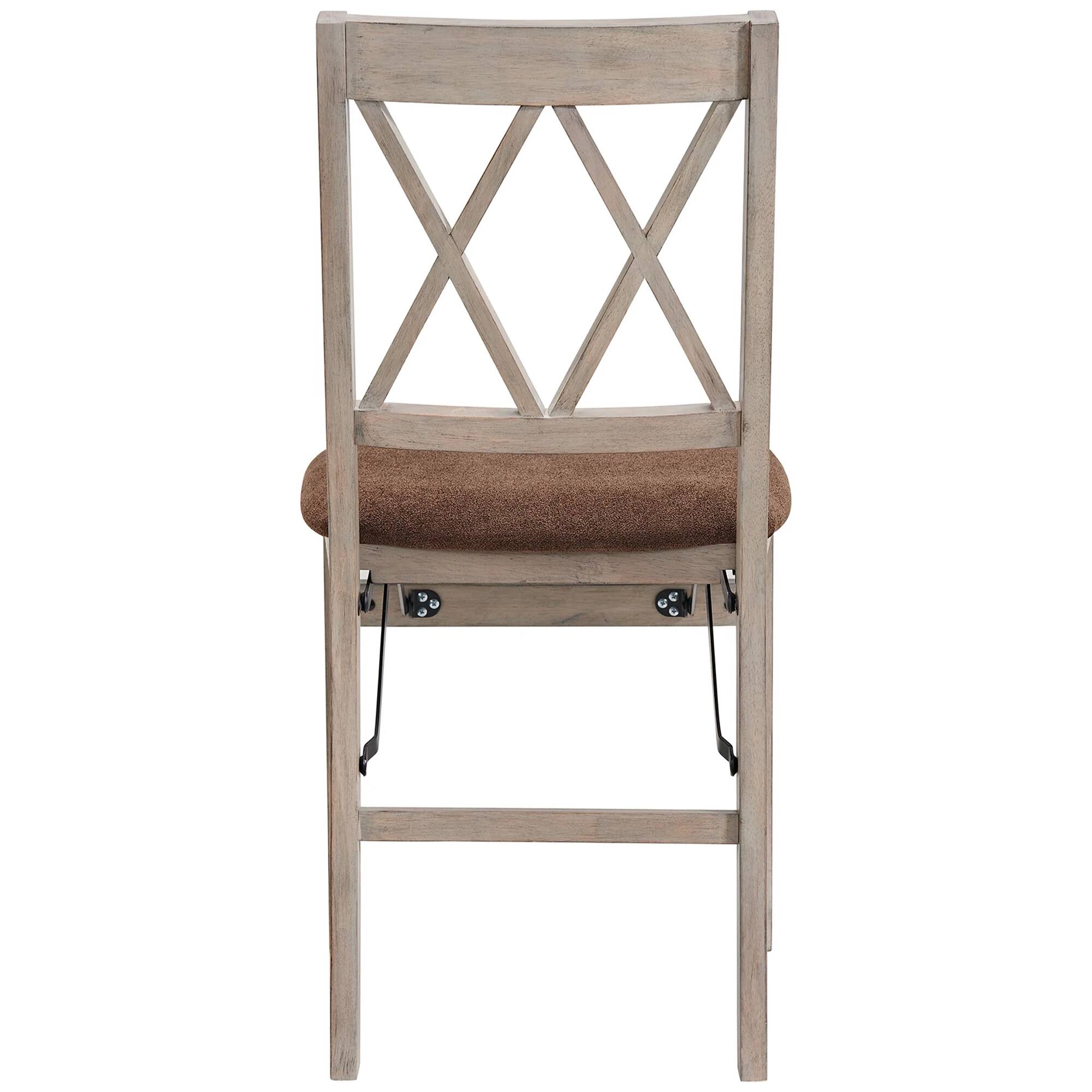 Alt View 7. Stakmore - Stakmore Double X-Back Folding Chair, Driftwood Frame with Bravado Aztec Fabric - Gray.