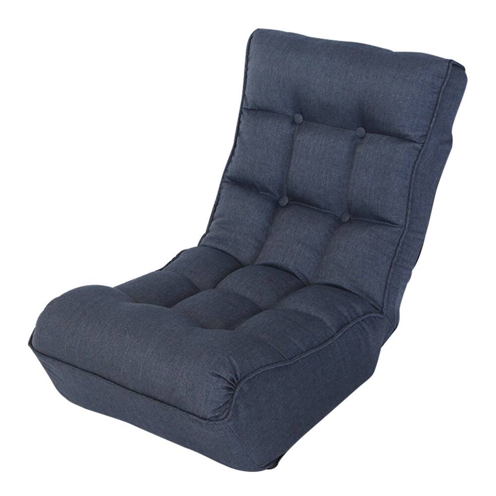 Alt View 2. Loheer - Loheer Single Sofa Reclining Chair Adjustable Floor Chair Tatami Lazy Sofa Folding Deck Chair for Living Room Bedroom - Navy.