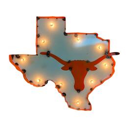 Imperial - Texas Longhorns Logo Lighted Recycled Metal Sign - Multicolor