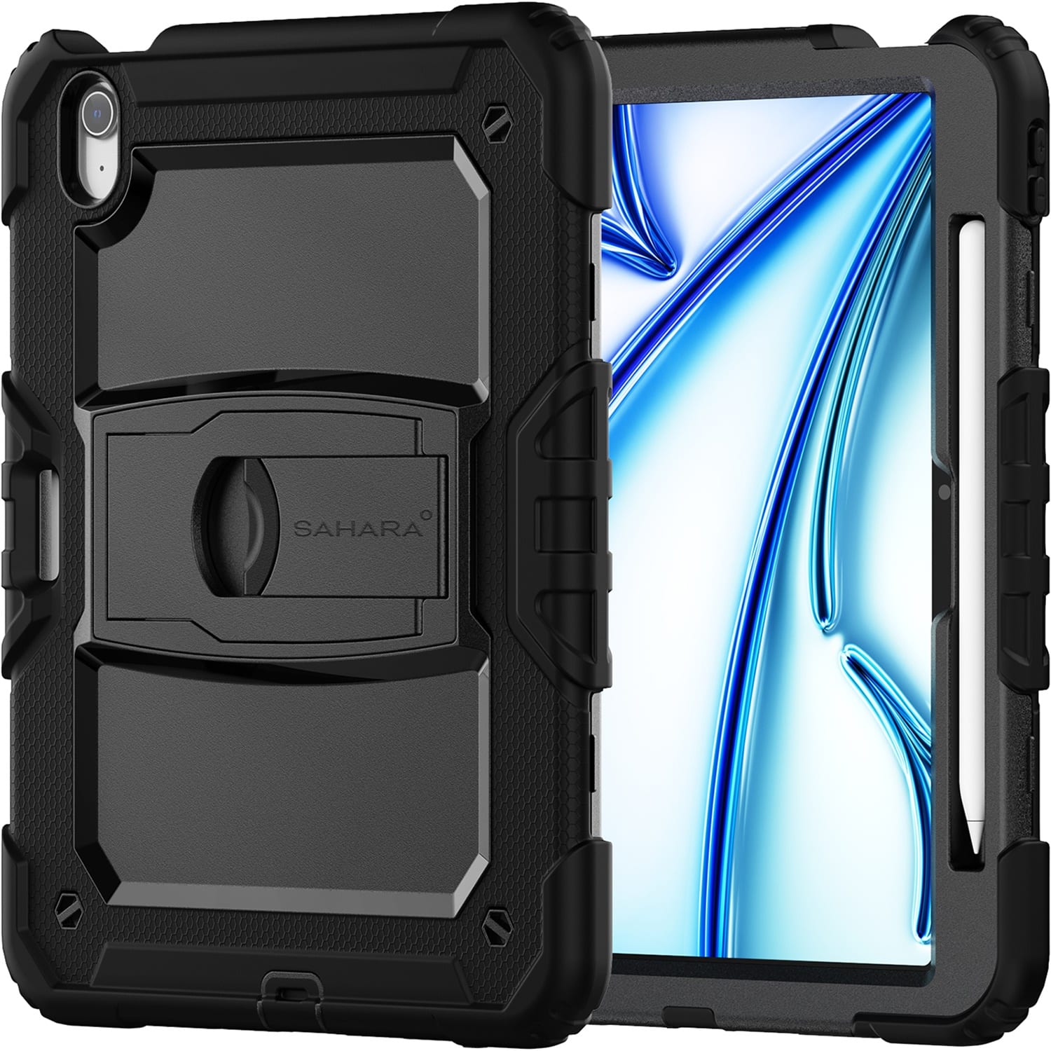 Front. SaharaCase - Raider Series Heavy-Duty Case for Apple iPad Air 11" M3/M2 and iPad Air 10.9'' (4th and 5th Gen) - Black.