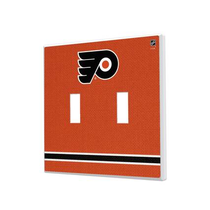 Front. Keyscaper - Philadelphia Flyers Double Toggle Lightswitch Plate - Multicolor.