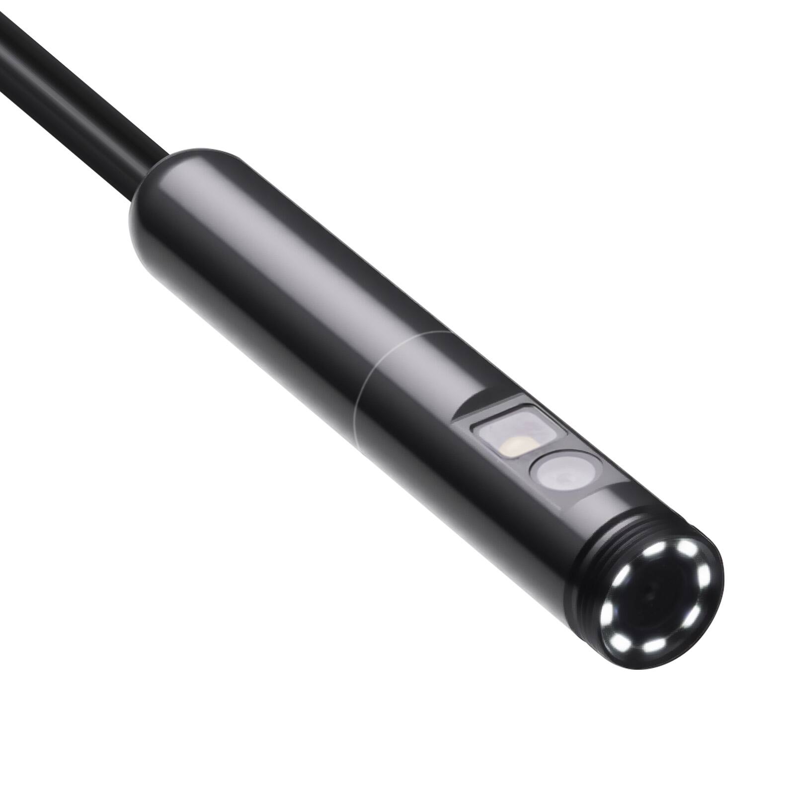 Alt View 5. VEVOR - Endoscope Camera with Light, Dual Lens Borescope for Android & IOS, 1920P HD Inspection Camera with 8 + 1 LED Light - Black.