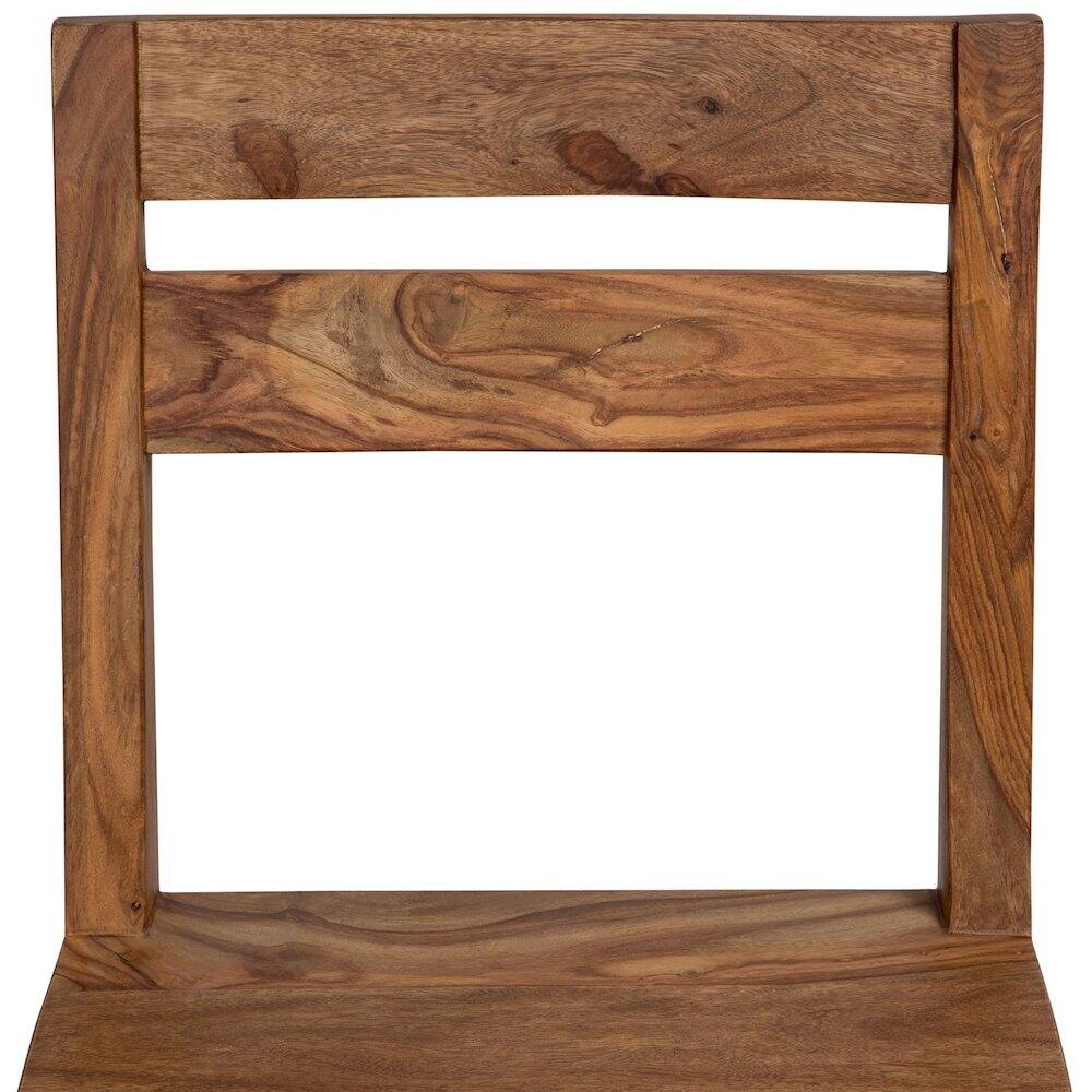 Angle. Porter Designs - Urban Solid Sheesham Wood 24" Counter Height Dining Chair - Natural.
