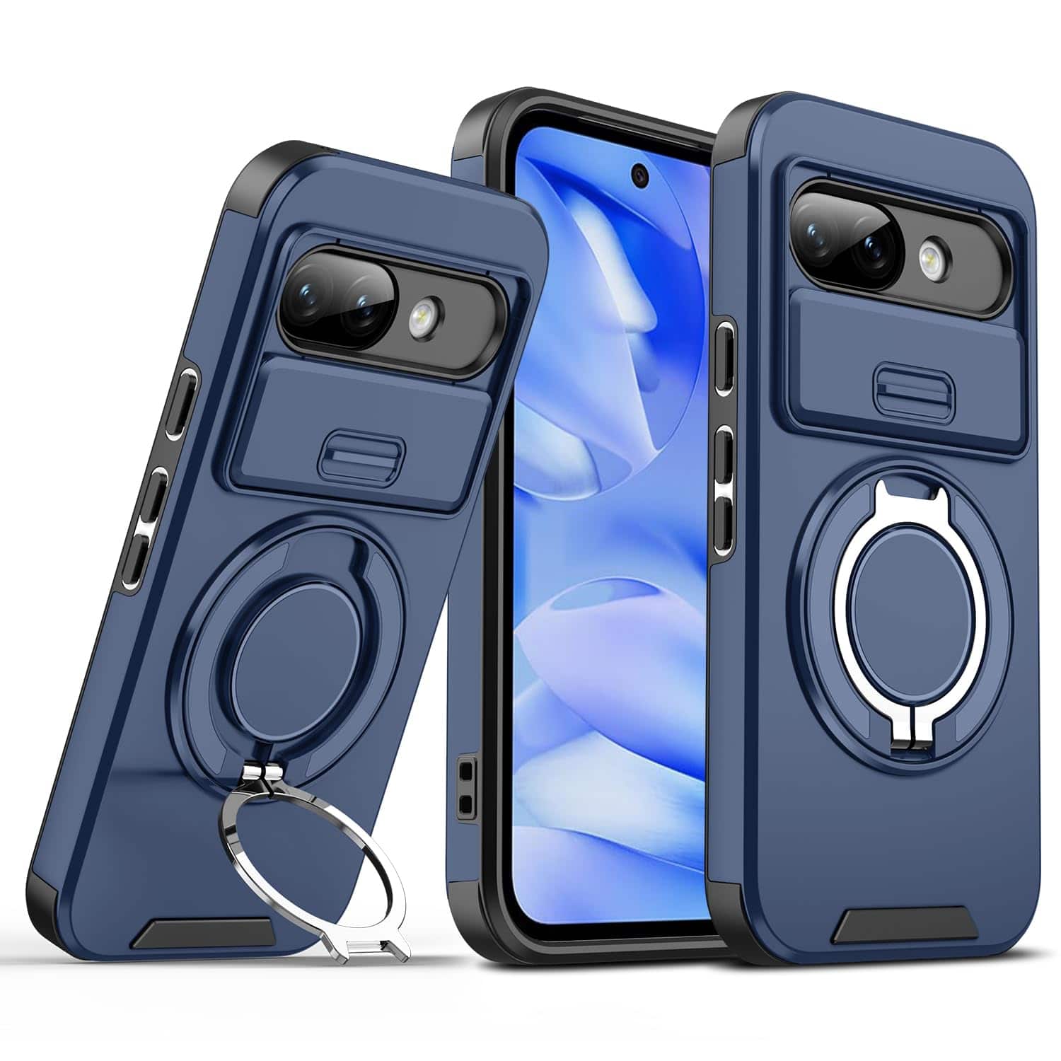 UUCOVER - Magnetic Case with Slide Camera Lens Cover & 360° Ring Stand for Google Pixel 10A - Drop Protection Phone Cover - Blue price history on PriceWatchPro